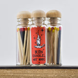 Match Stick Vials / Burn Candles, Not Books / Red Orange Yellow Matches