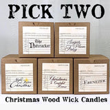 Pick Two Christmas Wood Wick Candles