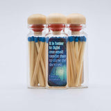 Match Stick Vials / Eleanor Roosevelt / sky blue matches