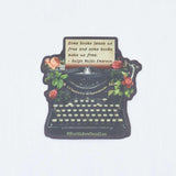 Floral Typewriter / Ralph Waldo Emerson Quote / Book Themed Sticker