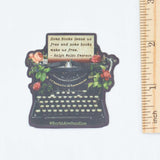 Floral Typewriter / Ralph Waldo Emerson Quote / Book Themed Sticker