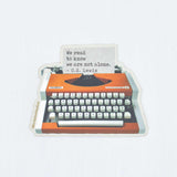 Orange Typewriter / C.S. Lewis Quote / Book Themed Sticker