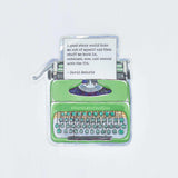 Green Typewriter / David Sedaris Quote / Book Themed Sticker