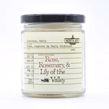Candle of the Month / Rose, Rosemary, & Lily of the Valley, inspired by Emily Dickinson