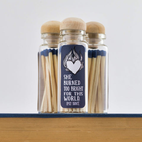 Match Stick Vials / Emily Brontë / Navy Blue Matches