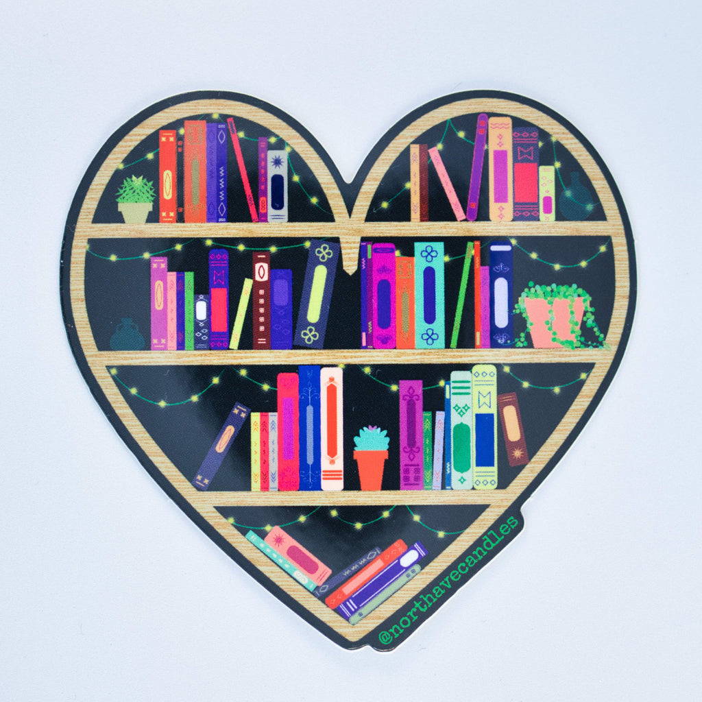 I Heart Books / bookish vinyl sticker – North Ave Candles