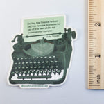 Vintage Typewriter / Judy Blume Quote / bookish vinyl sticker